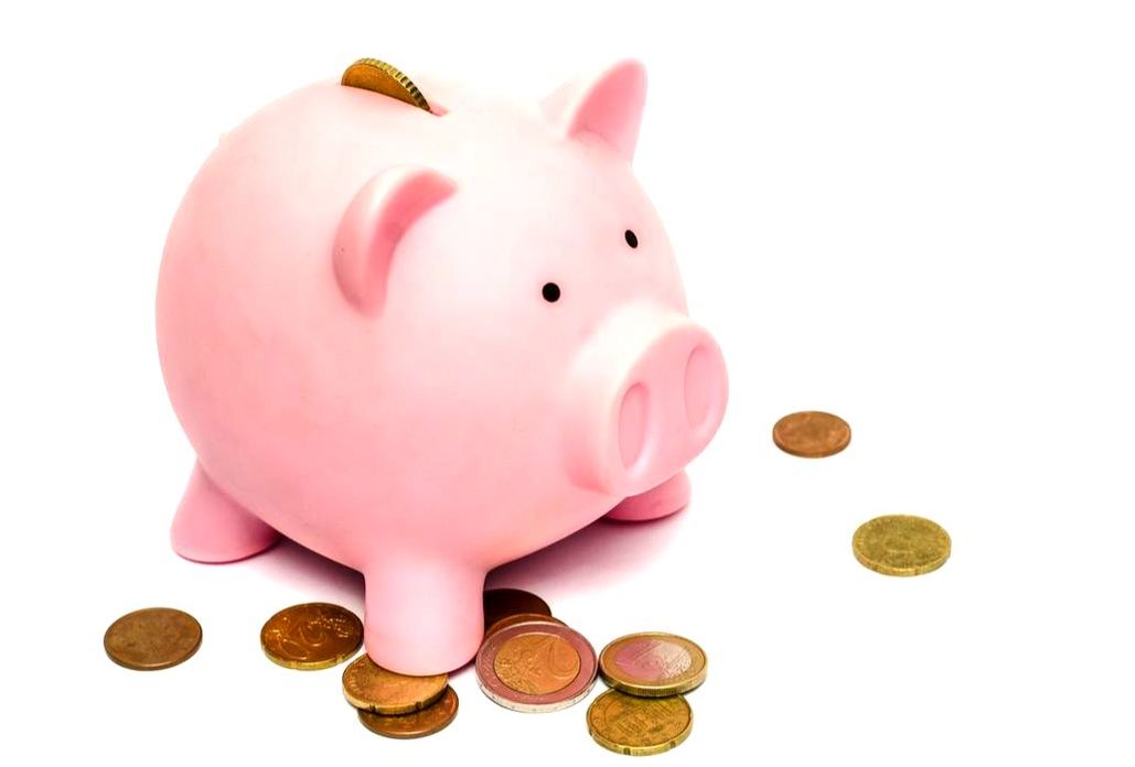 Piggy bank represents savings
